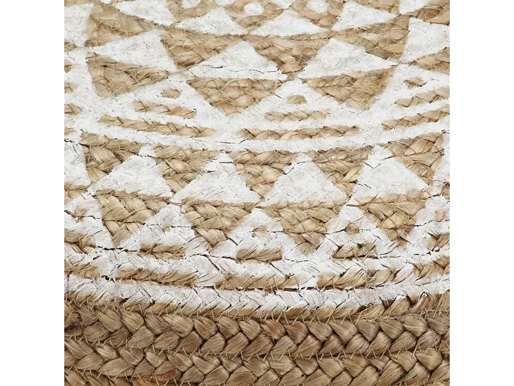 Pouf fait à la main Blanc 45x30 Jute