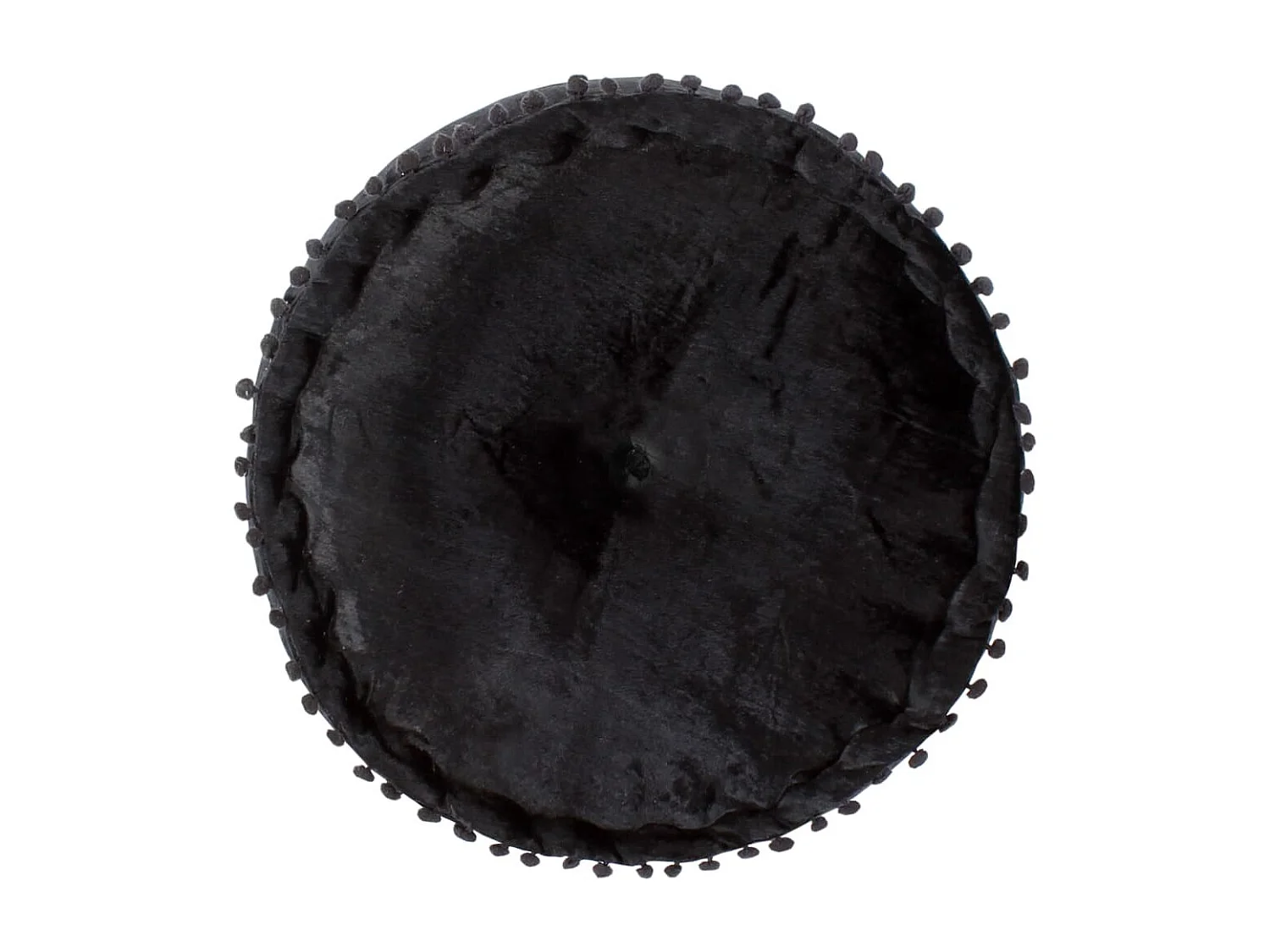 Pouf Rond Velours 40x20 Anthracite