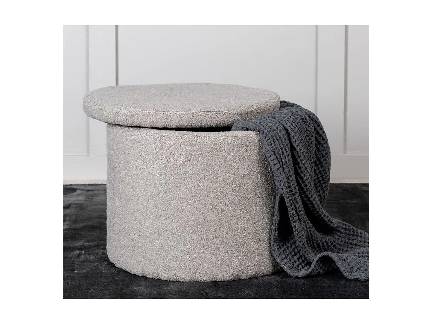 Venture Home Pouf Dunken 51x51x43 Teddy Grège