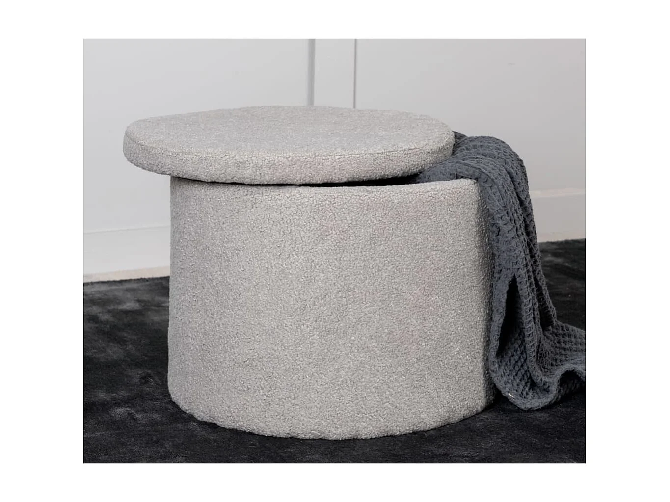 Venture Home Pouf Dunken 51x51x43 Teddy Grège