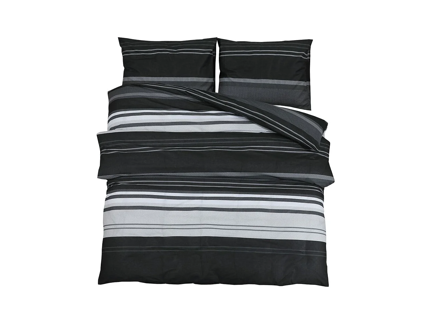 Ensemble de housse de couette noir et blanc 260x220 Coton