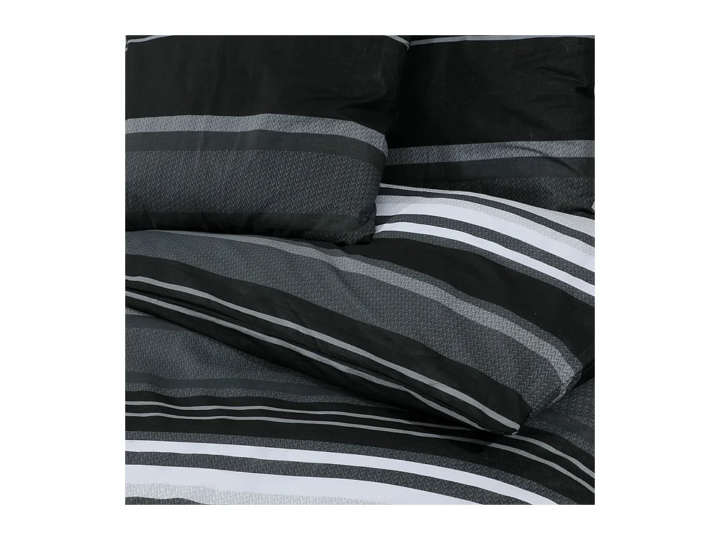 Ensemble de housse de couette noir et blanc 260x220 Coton
