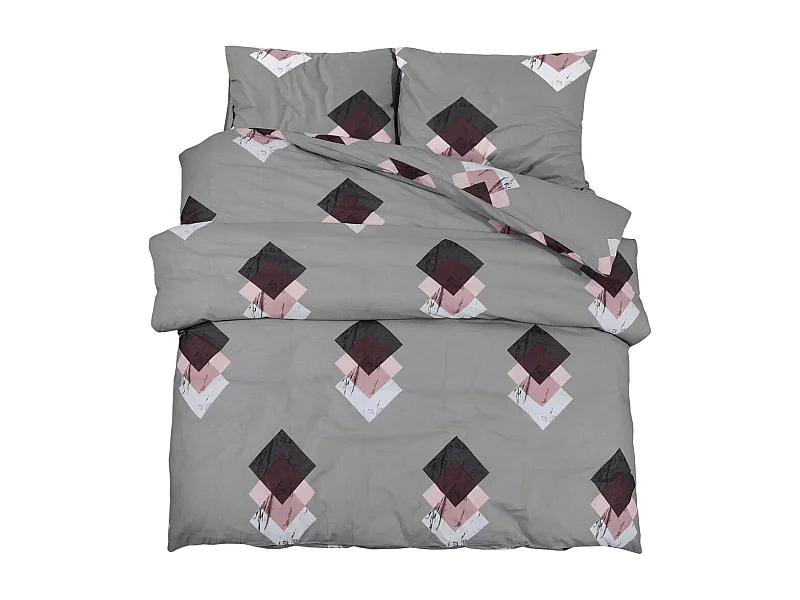 Ensemble de housse de couette Gris 260x220 Coton