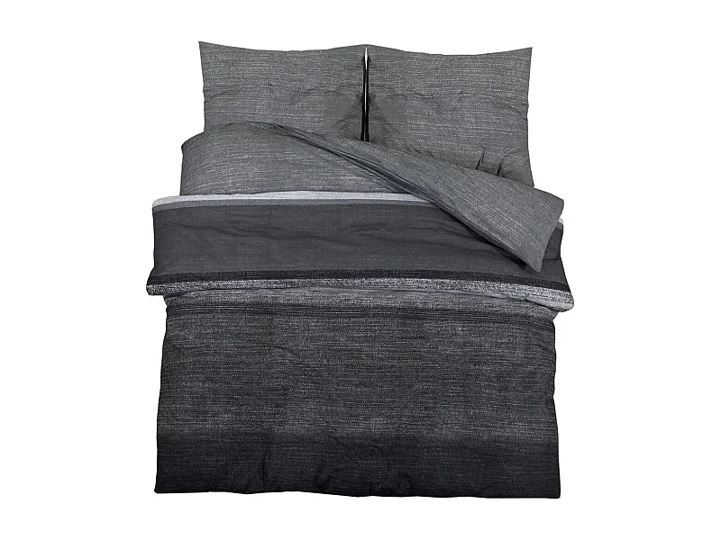 Ensemble de housse de couette gris foncé 220x240 Coton