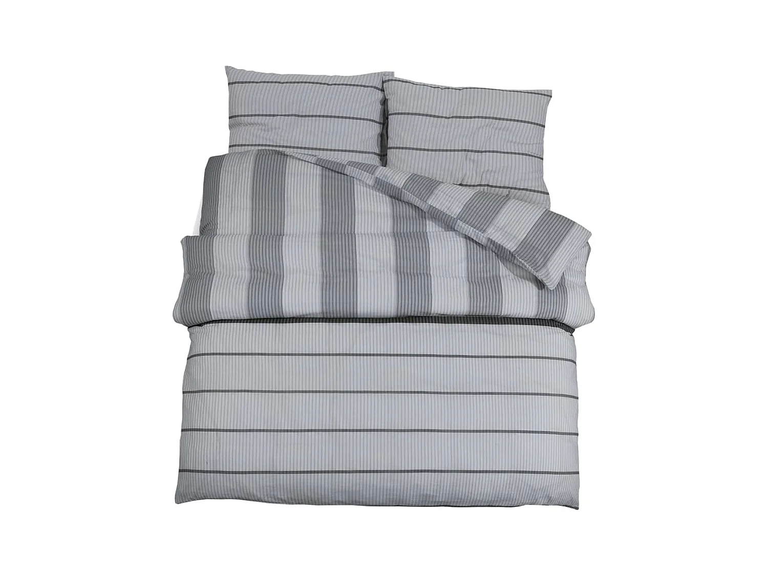 Ensemble de housse de couette Gris 200x220 Coton