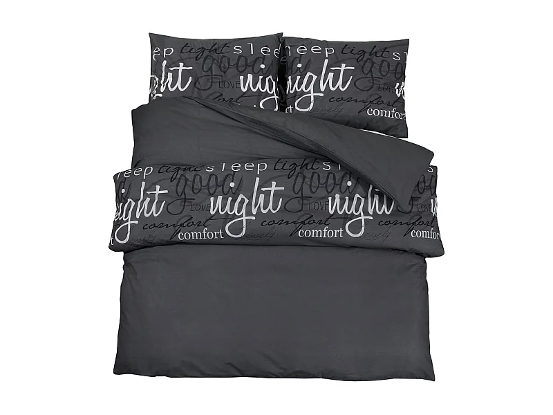 Ensemble de housse de couette Noir 200x200 Coton