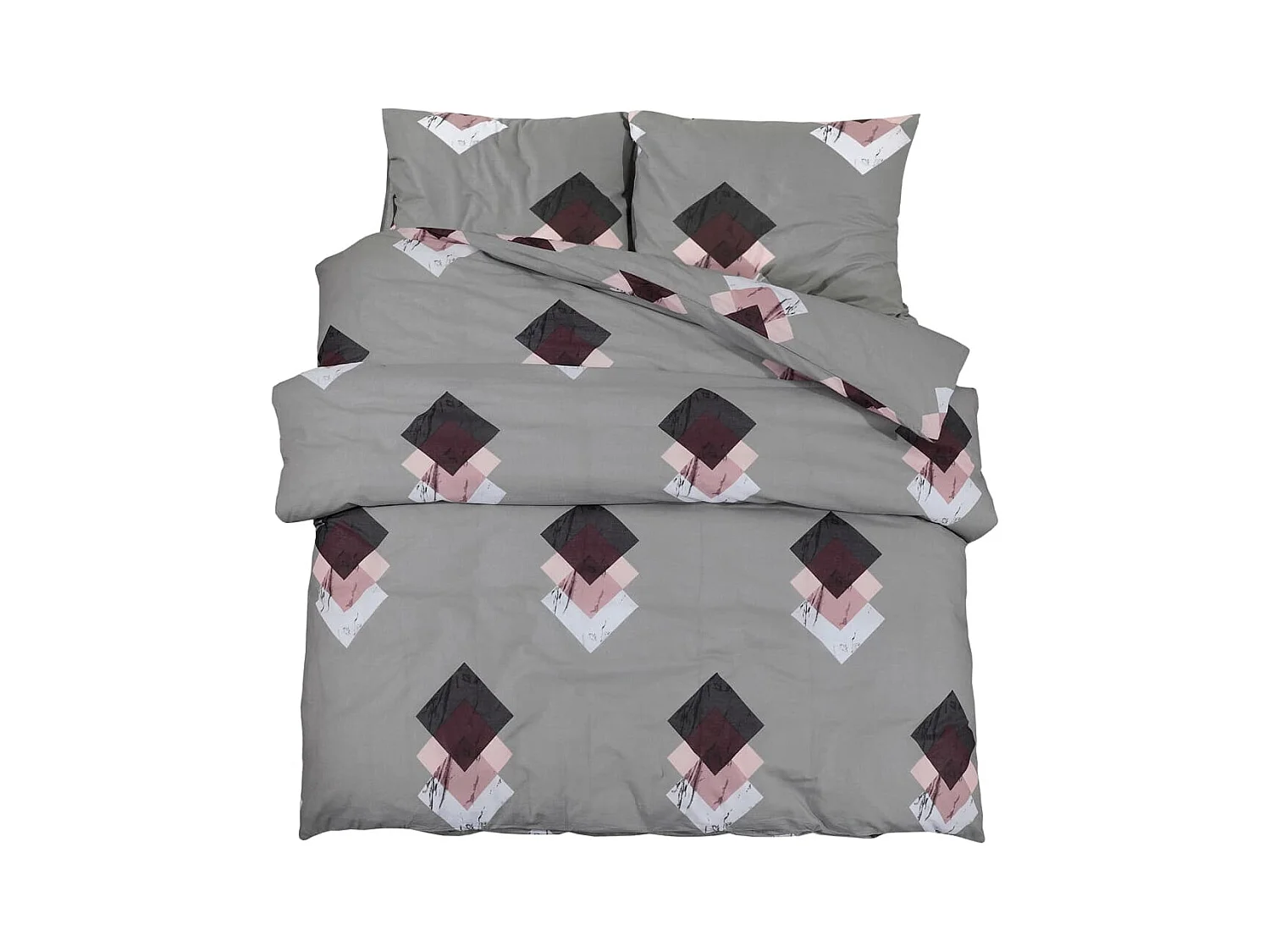 Ensemble de housse de couette Gris 200x200 Coton