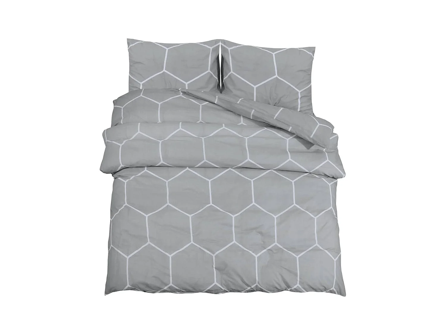 Ensemble de housse de couette Gris 140x200 Coton