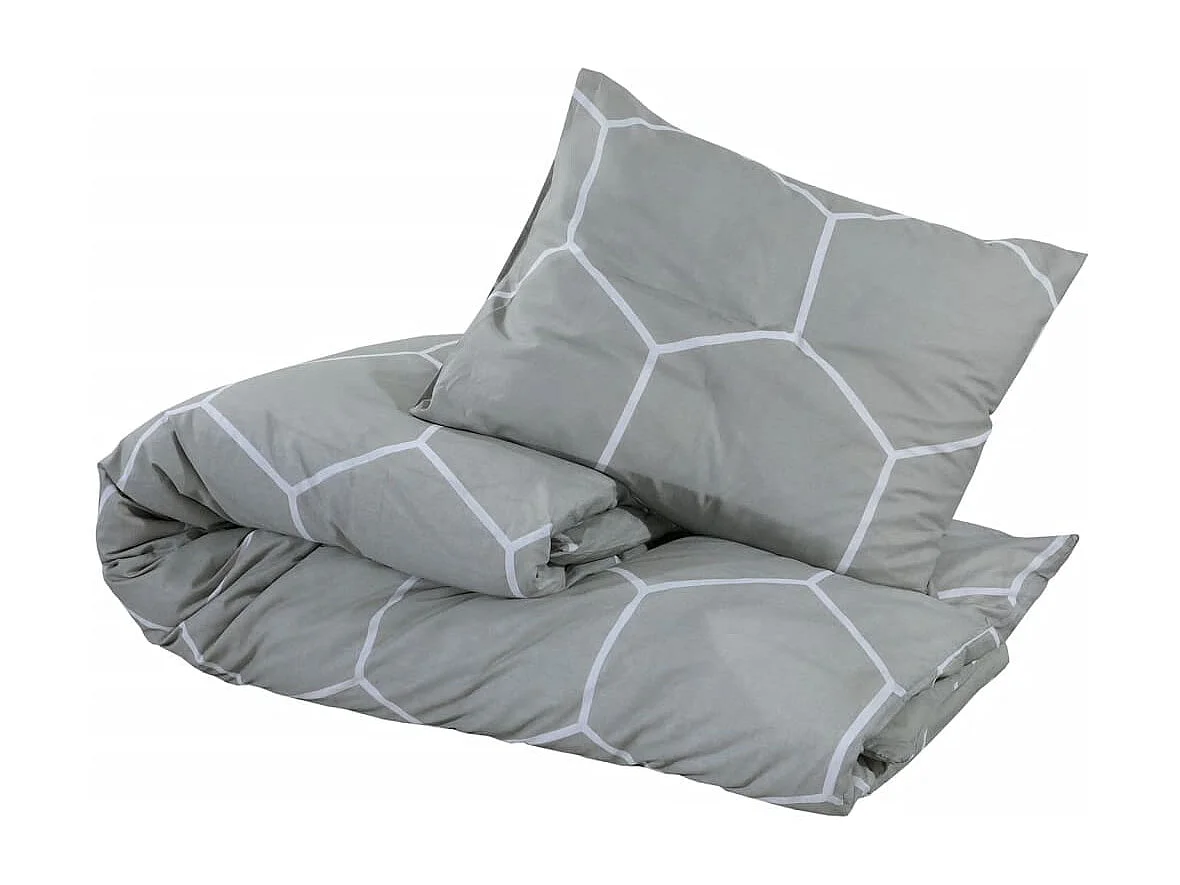 Ensemble de housse de couette Gris 140x200 Coton