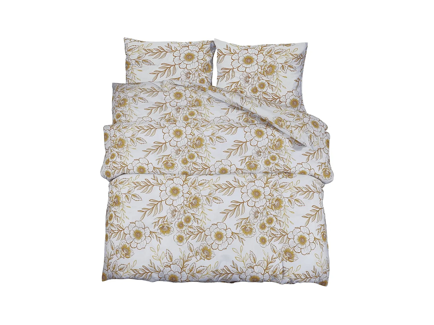 Ensemble de housse de couette blanc et marron 140x200 Coton