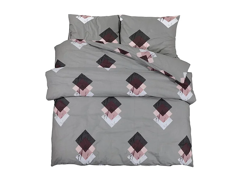 Ensemble de housse de couette Gris 200x220 Coton