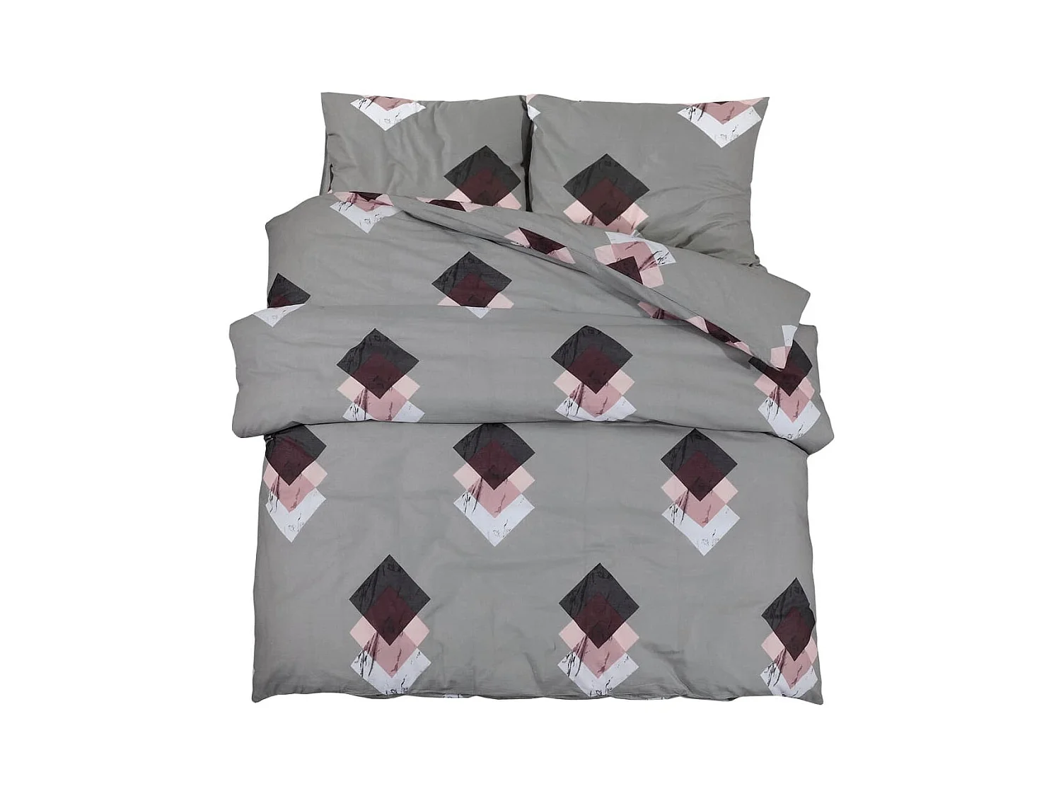 Ensemble de housse de couette Gris 200x220 Coton
