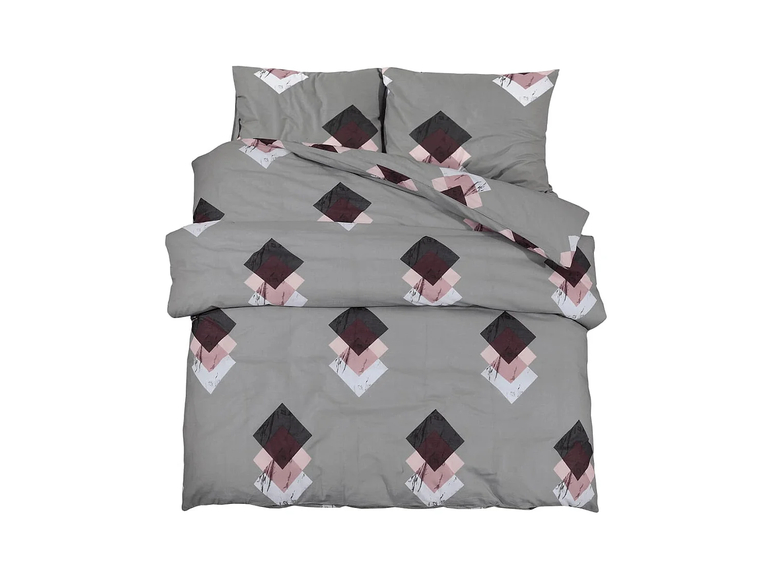 Ensemble de housse de couette Gris 200x200 Coton