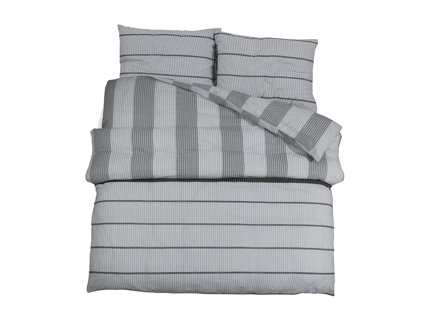 Ensemble de housse de couette Gris 155x220 Coton