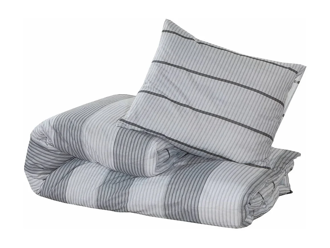 Ensemble de housse de couette Gris 200x200 Coton