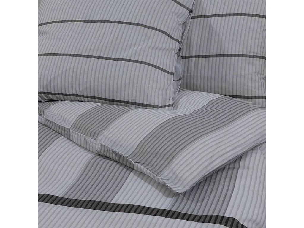 Ensemble de housse de couette Gris 200x200 Coton