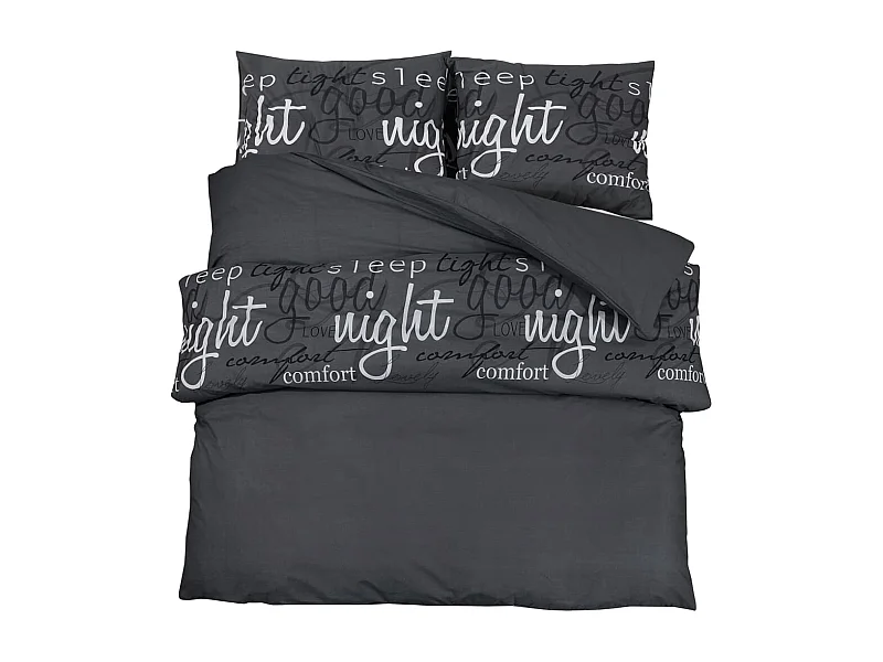 Ensemble de housse de couette Noir 140x200 Coton