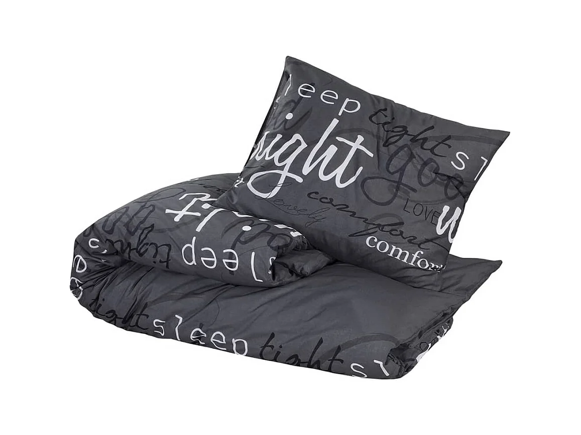 Ensemble de housse de couette Noir 140x200 Coton
