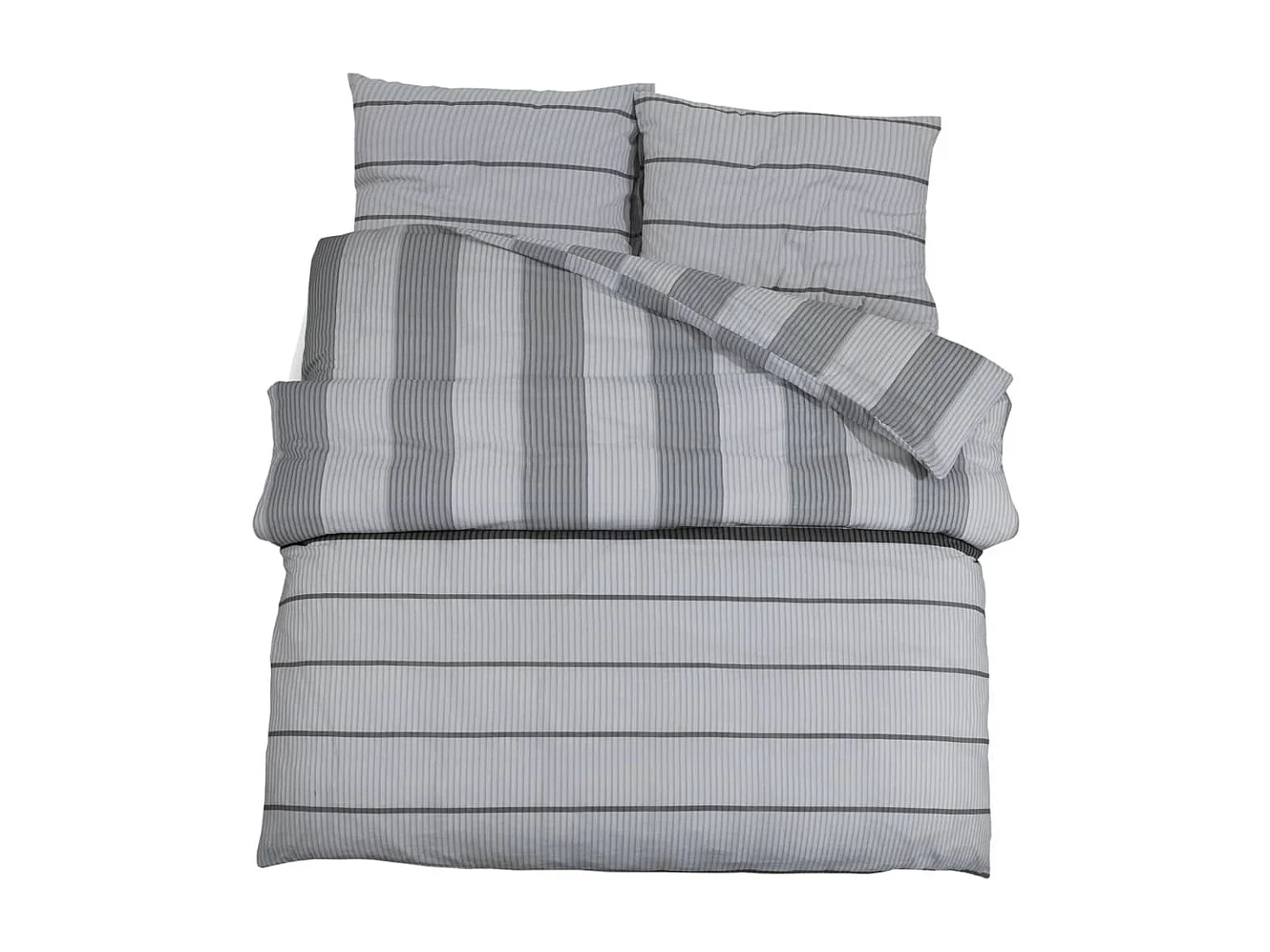 Ensemble de housse de couette Gris 200x200 Coton