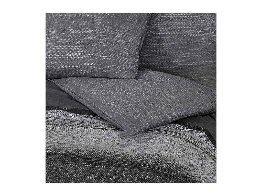 Ensemble de housse de couette gris foncé 135x200 Coton