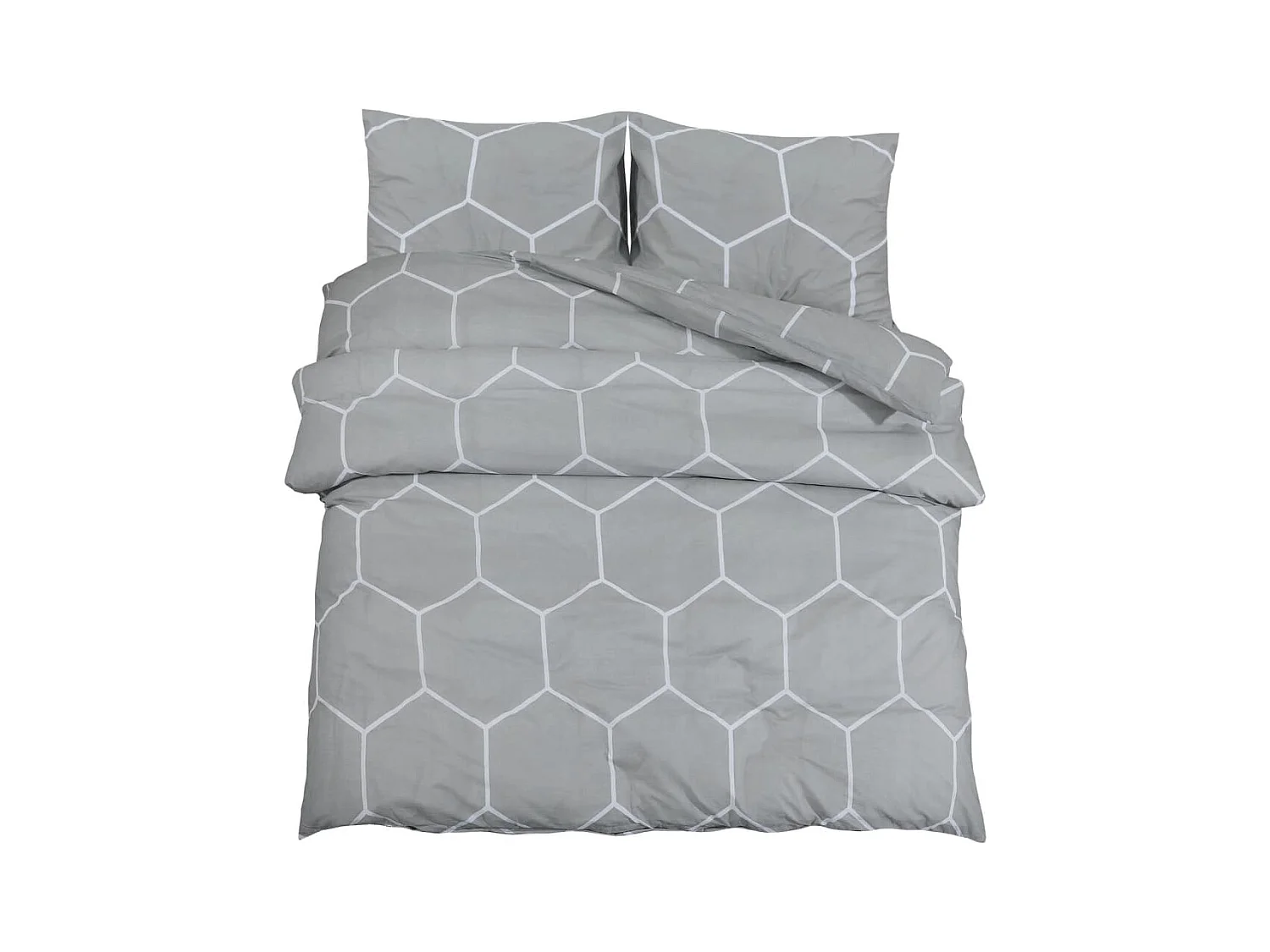 Ensemble de housse de couette Gris 200x200 Coton