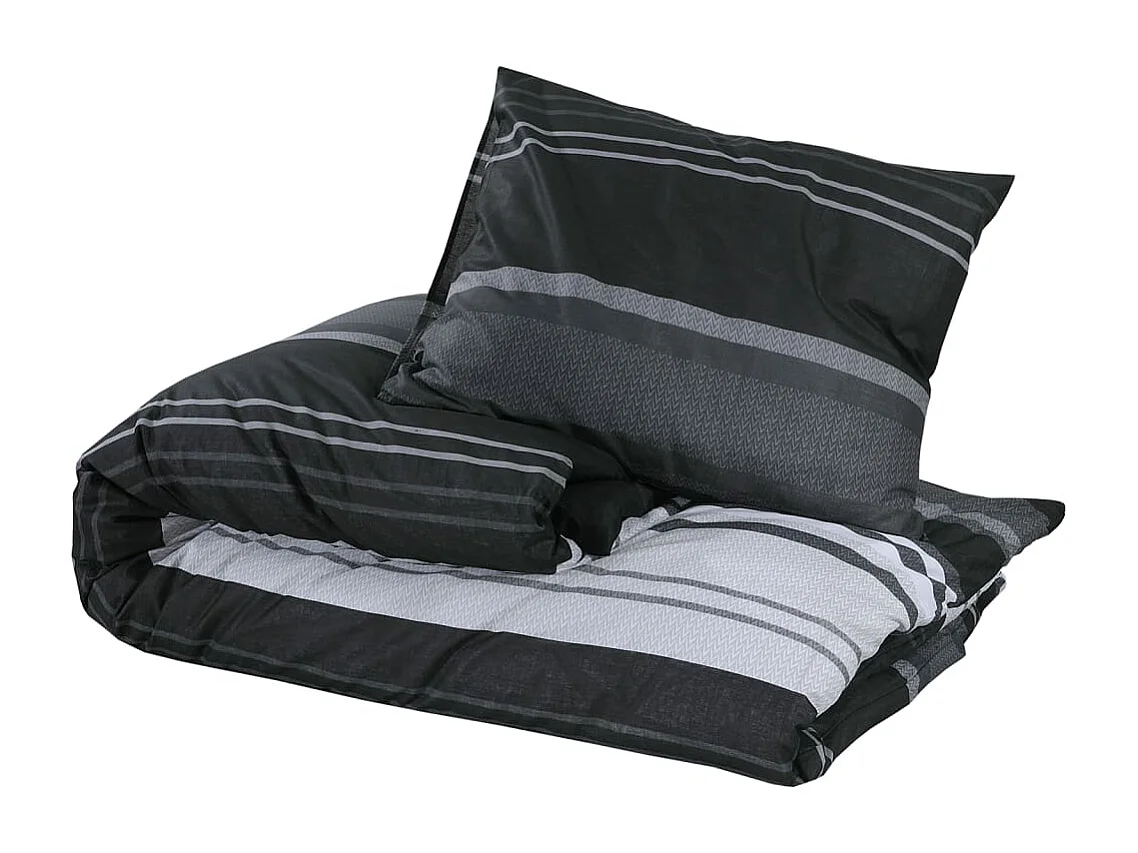 Ensemble de housse de couette noir et blanc 140x200 Coton
