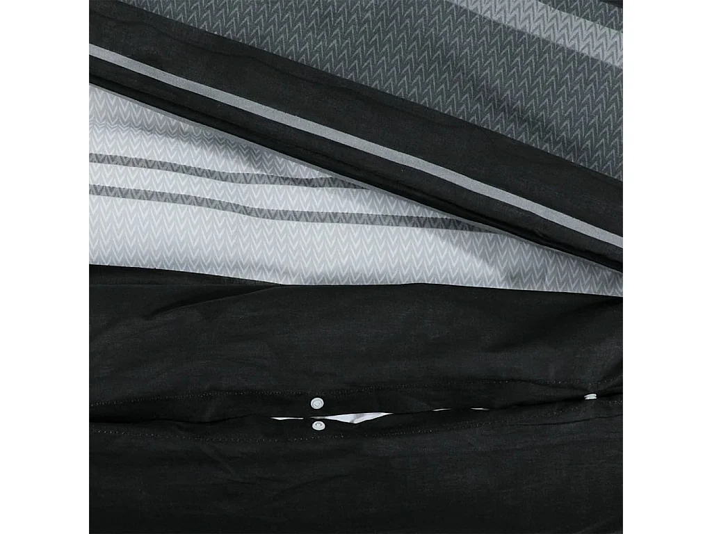 Ensemble de housse de couette noir et blanc 200x200 Coton