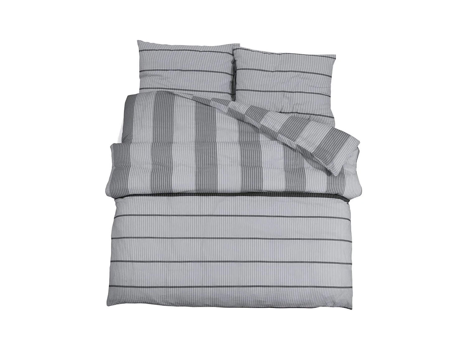 Ensemble de housse de couette Gris 200x200 Coton