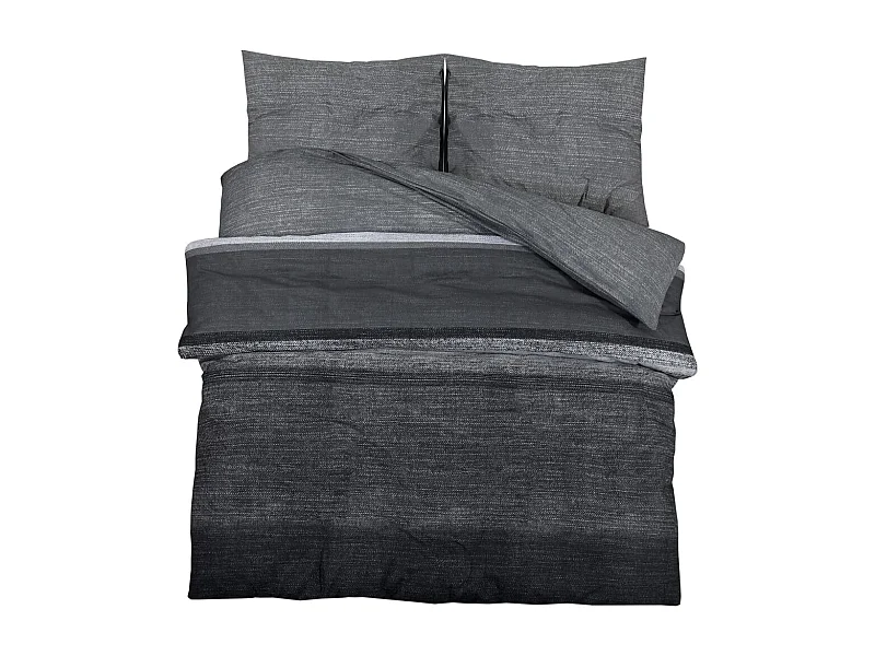 Ensemble de housse de couette gris foncé 140x200 Coton