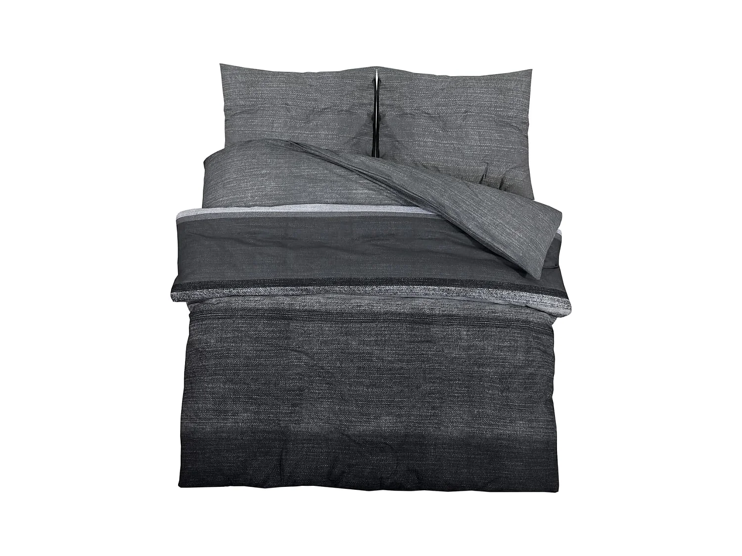 Ensemble de housse de couette gris foncé 140x200 Coton