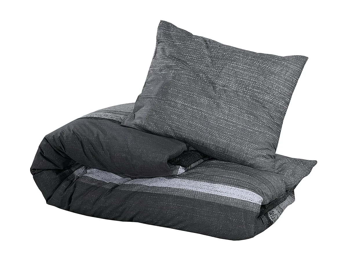 Ensemble de housse de couette gris foncé 140x200 Coton