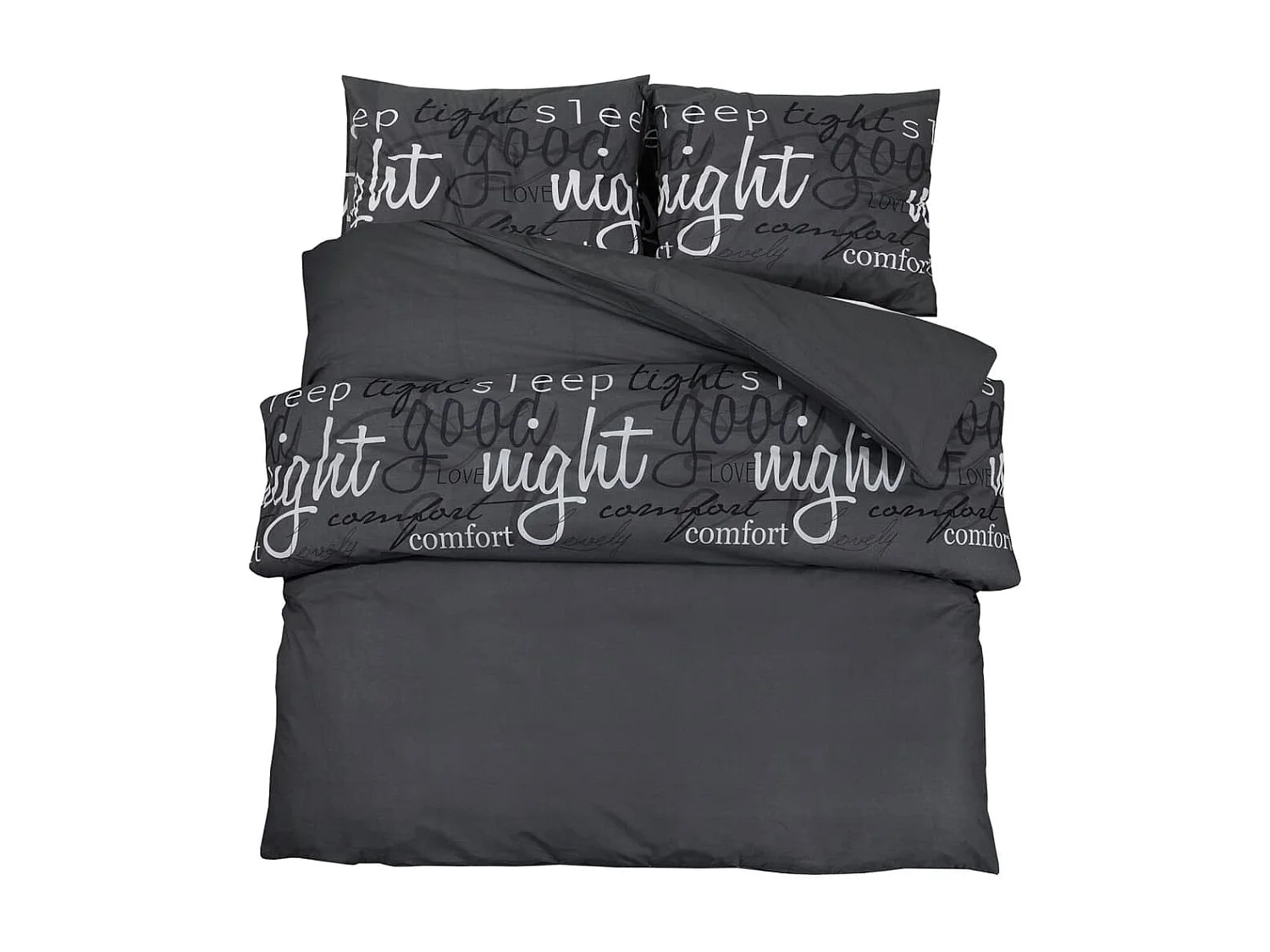 Ensemble de housse de couette Noir 240x220 Coton