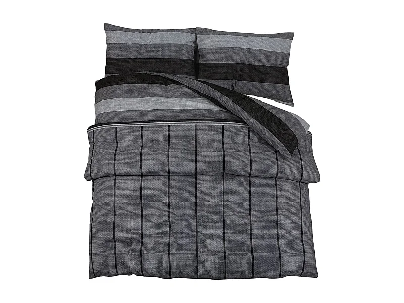Ensemble de housse de couette gris foncé 140x200 Coton