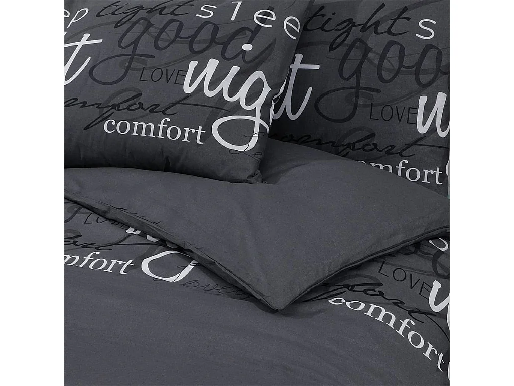 Ensemble de housse de couette Noir 135x200 Coton