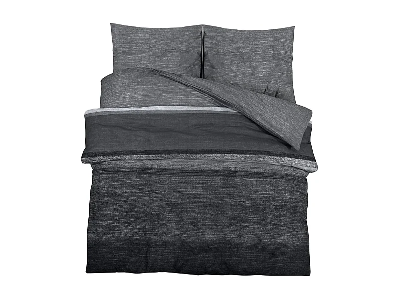 Ensemble de housse de couette gris foncé 140x200 Coton