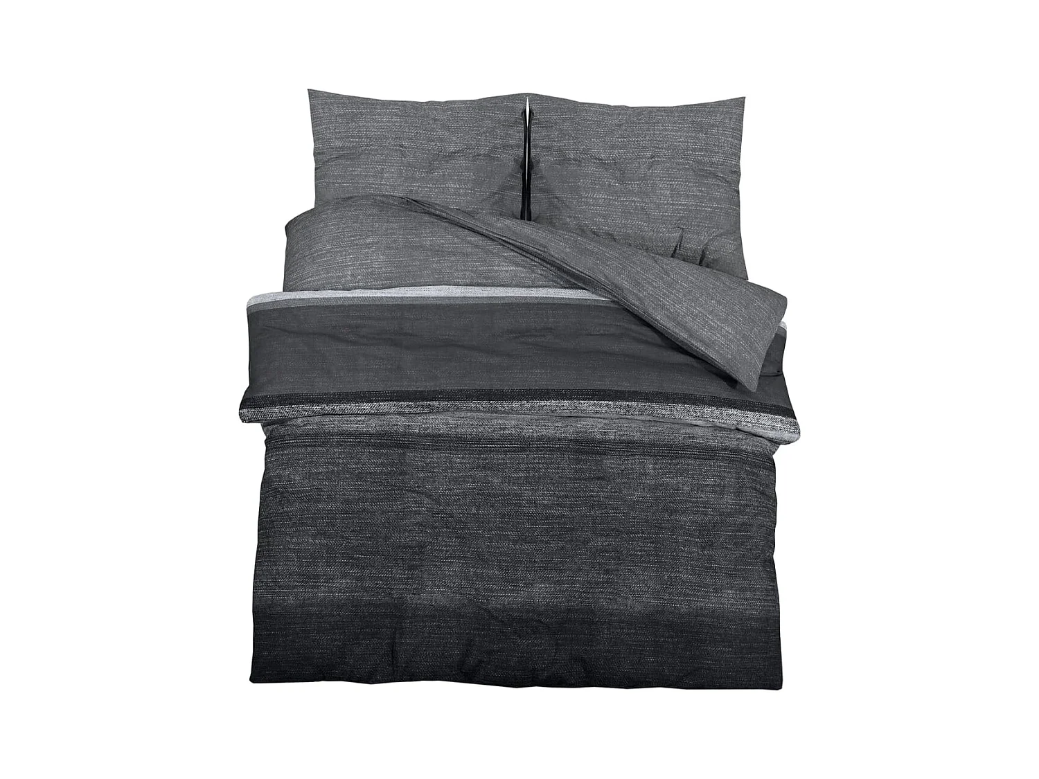 Ensemble de housse de couette gris foncé 140x200 Coton