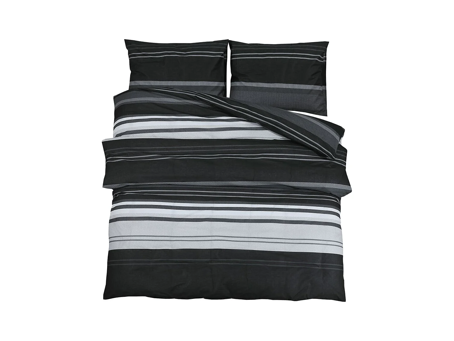 Ensemble de housse de couette noir et blanc 240x220 Coton