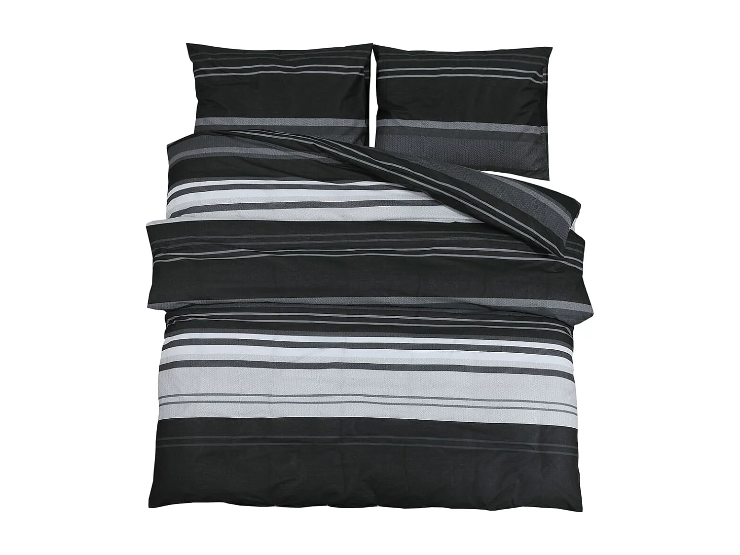 Ensemble de housse de couette noir et blanc 240x220 Coton