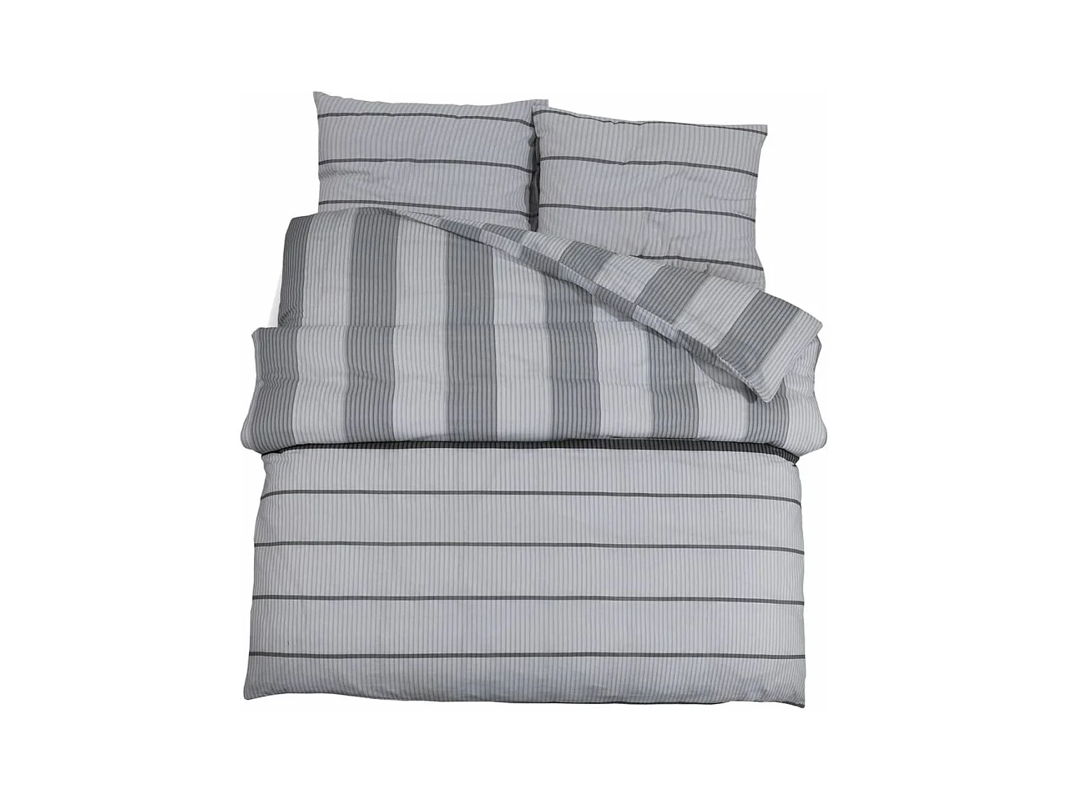 Ensemble de housse de couette Gris 220x240 Coton
