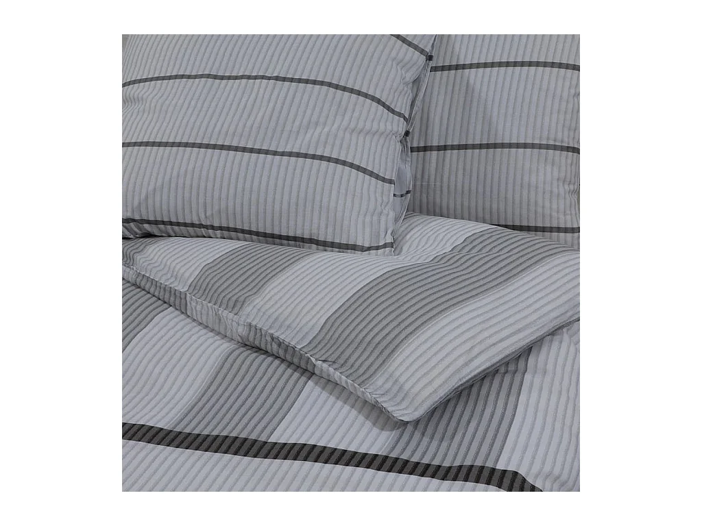 Ensemble de housse de couette Gris 220x240 Coton