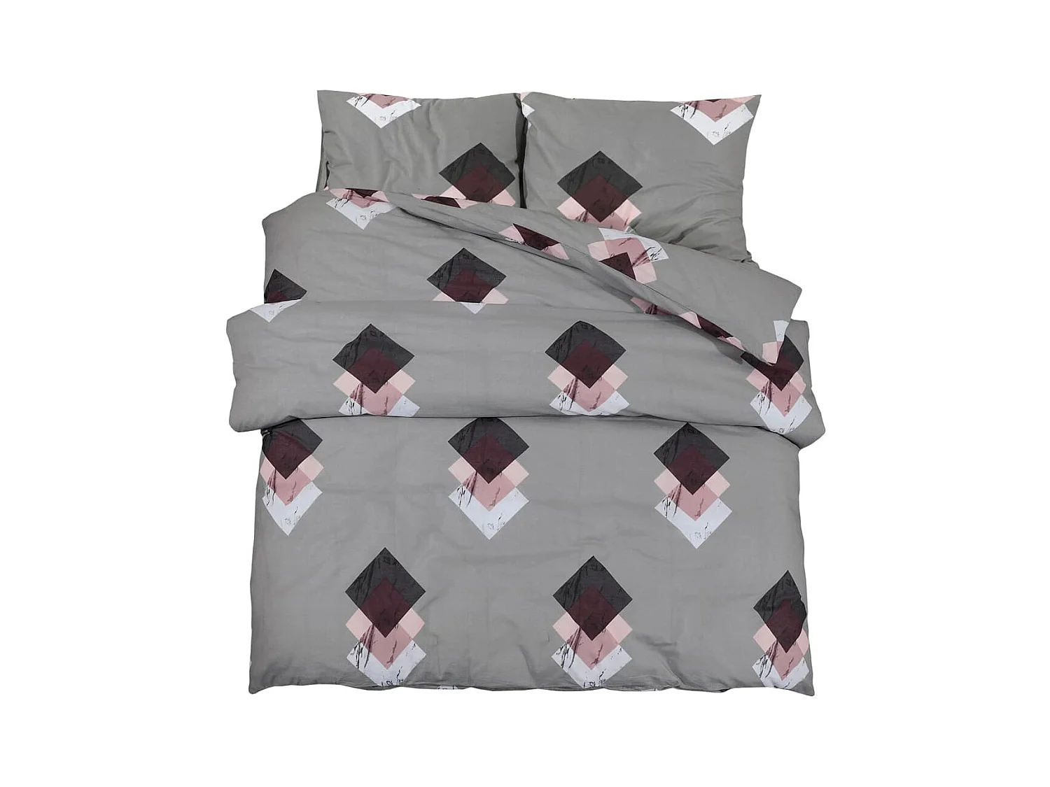 Ensemble de housse de couette Gris 140x200 Coton