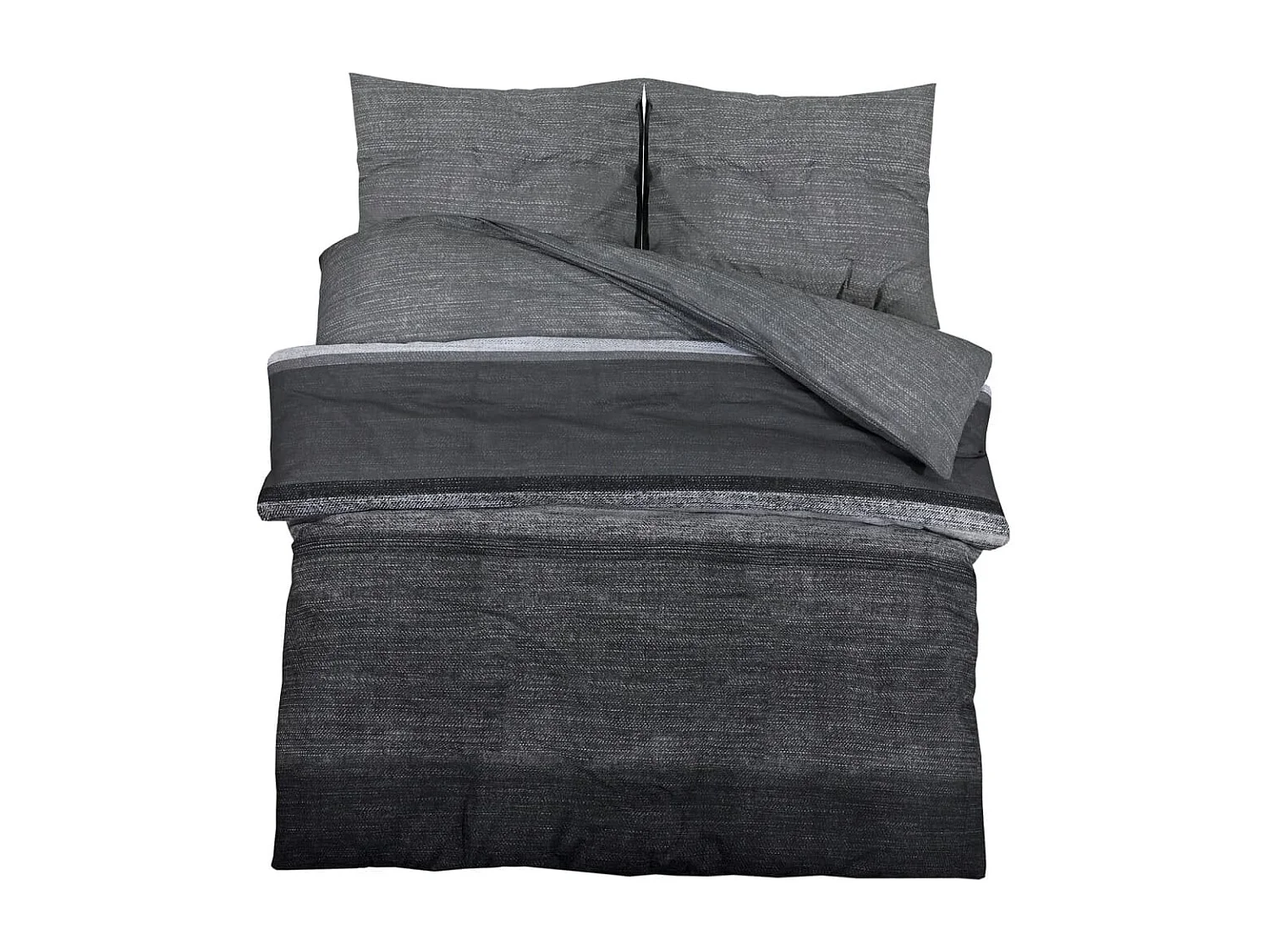 Ensemble de housse de couette gris foncé 200x220 Coton