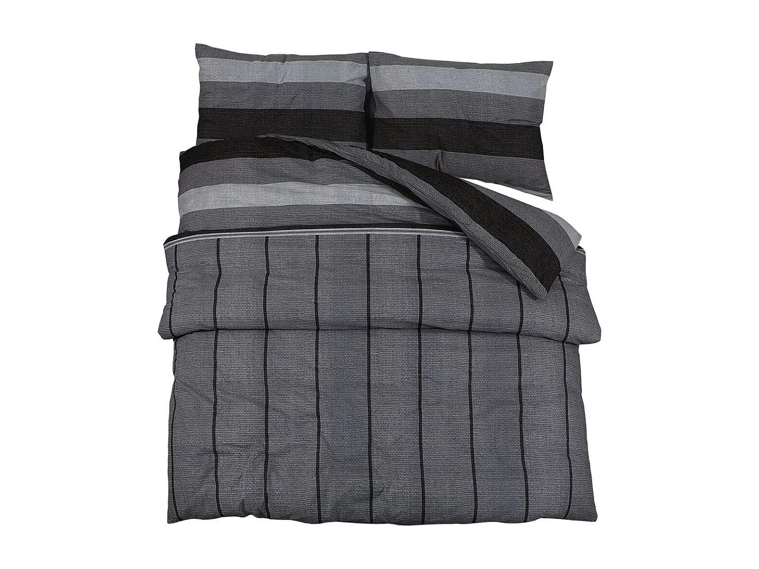 Ensemble de housse de couette gris foncé 135x200 Coton