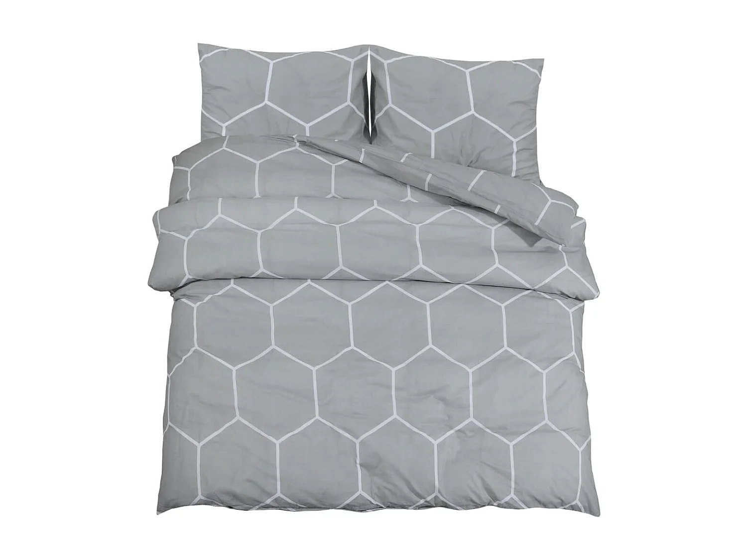 Ensemble de housse de couette Gris 140x200 Coton