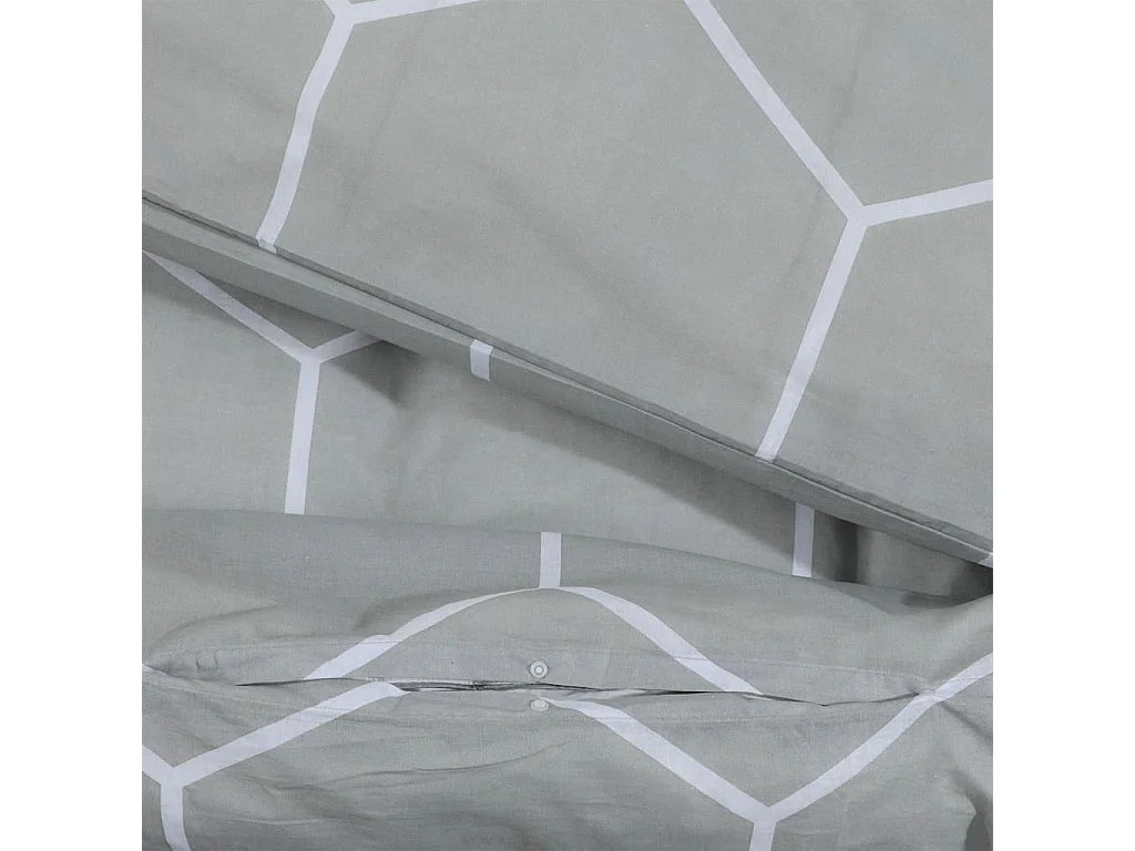 Ensemble de housse de couette Gris 140x200 Coton