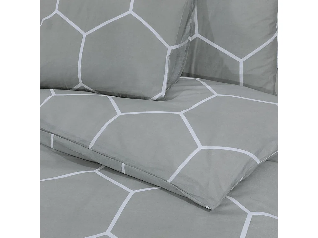 Ensemble de housse de couette Gris 140x200 Coton