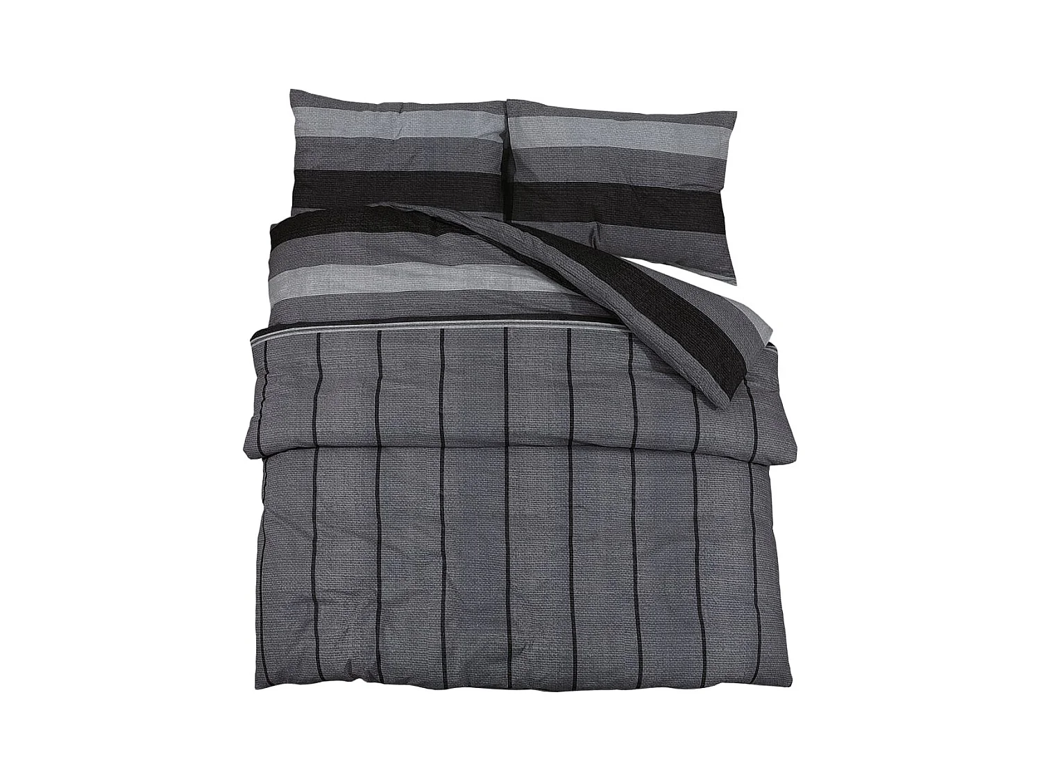 Ensemble de housse de couette gris foncé 225x220 Coton