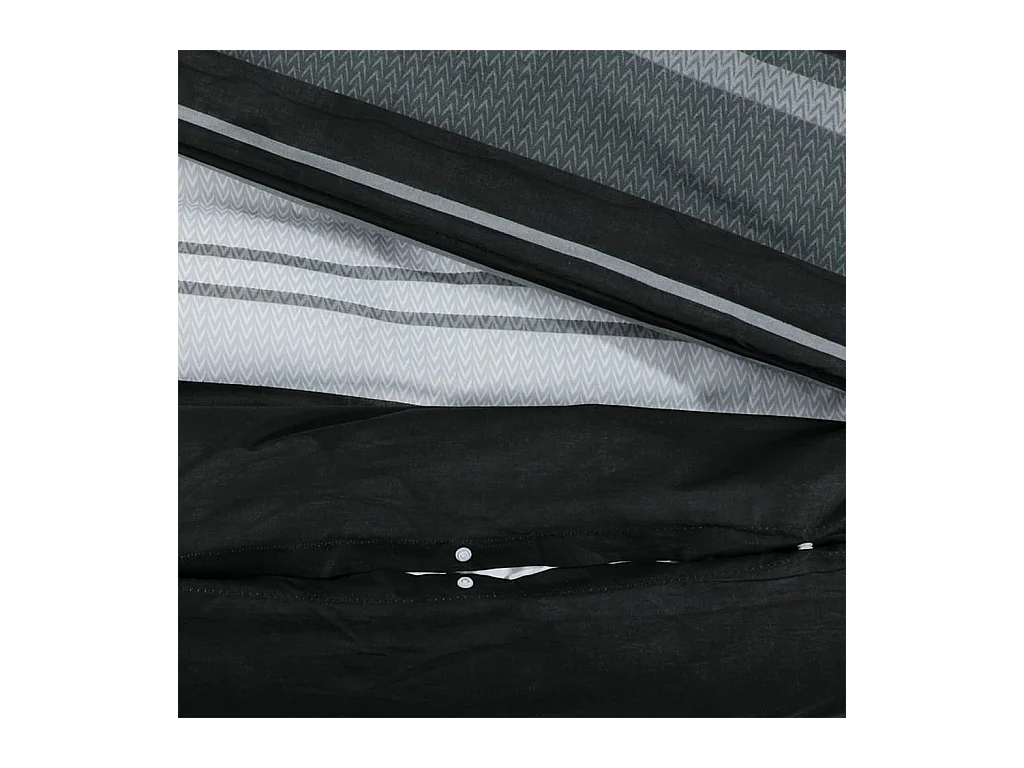 Ensemble de housse de couette noir et blanc 140x200 Coton