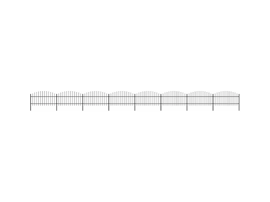 Clôture de jardin à dessus en lance Acier (1-1,25)x13,6 m Noir