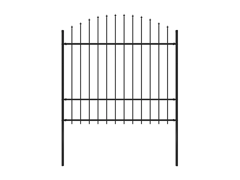 Clôture de jardin à dessus en lance Acier (1,5-1,75)x1,7 m Noir